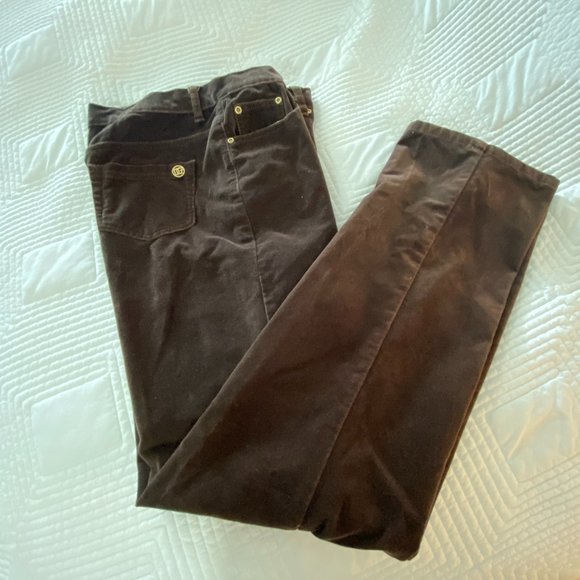 DG2 by Diane Gilman Denim - EUC~DG2 Diane Gilman Stretch Velvet straight leg Jean Women's~Brown sz 12